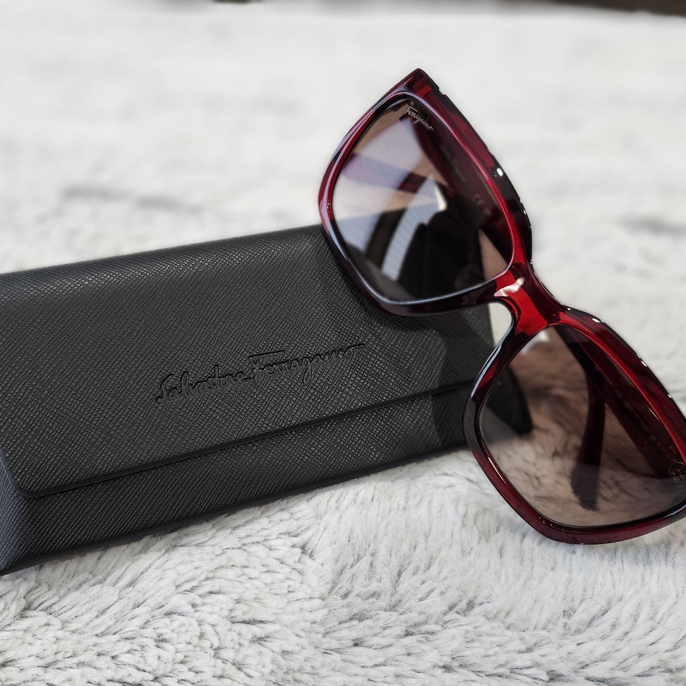 Salvatore Ferragamo Burgundy Sunglasses